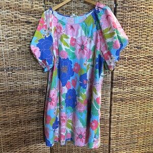 Floral Puff Sleeve Dress Easel Spring Easter Summer Fun Party Dress